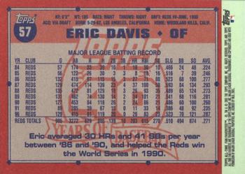 2003 Topps All-Time Fan Favorites #57 Eric Davis Back