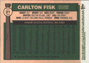 2003 Topps All-Time Fan Favorites #21 Carlton Fisk Back