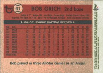 2003 Topps All-Time Fan Favorites #41 Bob Grich Back
