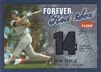 2004 Fleer Greats of the Game - Forever Game Patch Number #F-JR Jim Rice Front
