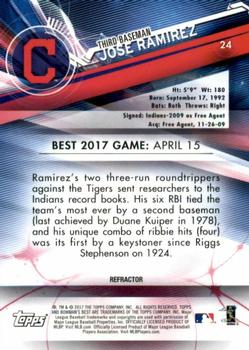 2017 Bowman's Best - Red Refractor #24 Jose Ramirez Back