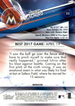 2017 Bowman's Best - Red Refractor #52 Ichiro Back