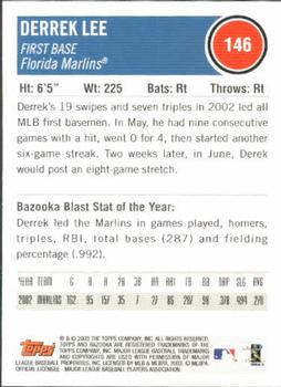2003 Bazooka #146 Derrek Lee Back