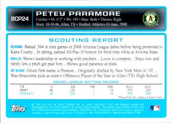 2009 Bowman - Chrome Prospects #BCP24 Petey Paramore Back