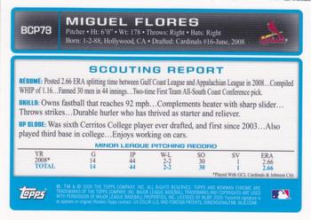 2009 Bowman - Chrome Prospects #BCP73 Miguel Flores Back