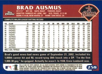 2003 Topps Chrome #258 Brad Ausmus Back