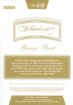 2017 Panini Flawless - Legendary Signatures Sapphire #LC-GB George Brett Back