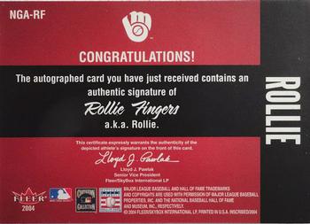 2004 Fleer InScribed - Names of the Game Autographs Silver #NGA-RF Rollie Fingers Back