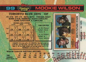 1991 Stadium Club #99 Mookie Wilson Back