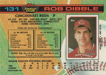 1991 Stadium Club #131 Rob Dibble Back