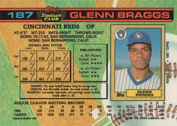 1991 Stadium Club #187 Glenn Braggs Back