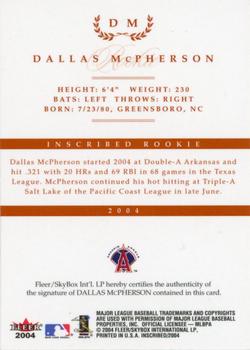 2004 Fleer InScribed - Rookie Autographs #DM Dallas McPherson Back