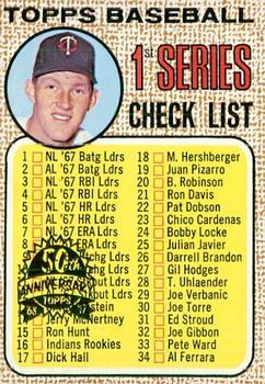 2017 Topps Heritage - 50th Anniversary Buybacks #67 1st Series Checklist Front