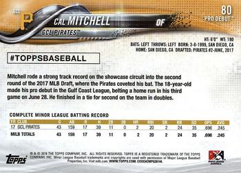 2018 Topps Pro Debut #80 Cal Mitchell Back