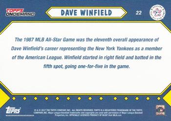 2017 Topps On-Demand MLB All-Star Game #22 Dave Winfield Back