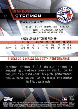 2018 Finest #34 Marcus Stroman Back