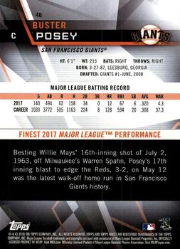 2018 Finest #46 Buster Posey Back