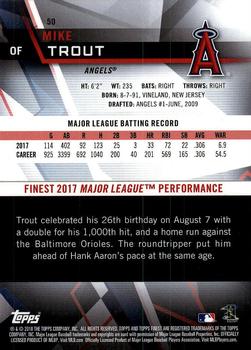 2018 Finest #50 Mike Trout Back