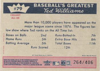 2004 Fleer National Pastime - 1959 Ted Williams Reprint #79 Ted Williams Back