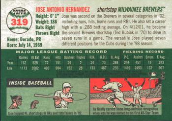 2003 Topps Heritage #319 Jose Hernandez Back