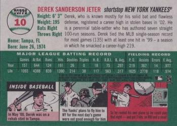 2003 Topps Heritage #10 Derek Jeter Back