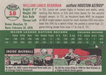 2003 Topps Heritage #18 Lance Berkman Back