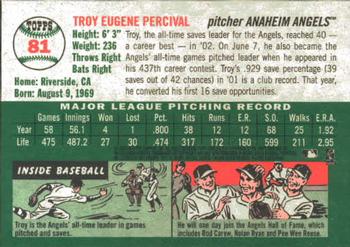 2003 Topps Heritage #81 Troy Percival Back
