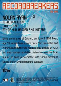 2003 Topps - Record Breakers Nolan Ryan #RB-NR6 Nolan Ryan Back