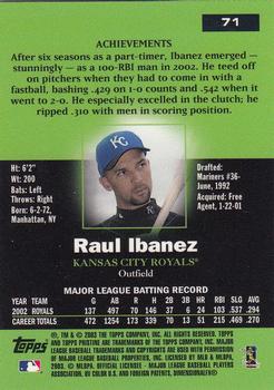 2003 Topps Pristine #71 Raul Ibanez Back