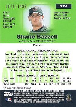 2003 Topps Pristine #174 Shane Bazzell Back