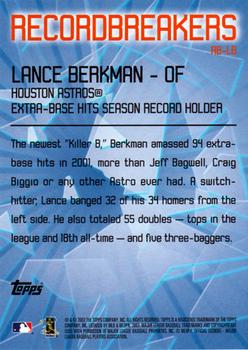 2003 Topps - Record Breakers (Series Two) #RB-LB Lance Berkman Back