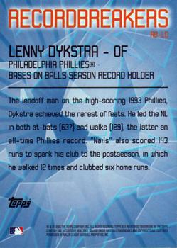 2003 Topps - Record Breakers (Series Two) #RB-LD Lenny Dykstra Back