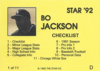 1992 Star Bo Jackson #1 Bo Jackson Back