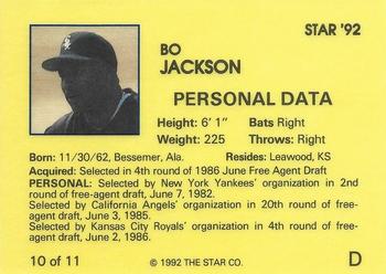 1992 Star Bo Jackson #10 Bo Jackson Back