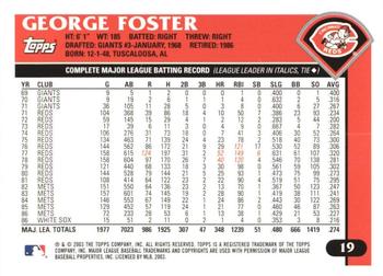 2003 Topps Retired Signature Edition #19 George Foster Back