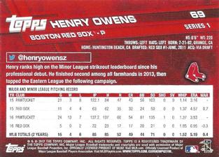 2017 Topps On-Demand Mini - Orange #69 Henry Owens Back