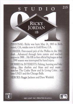 1991 Studio #215 Ricky Jordan Back