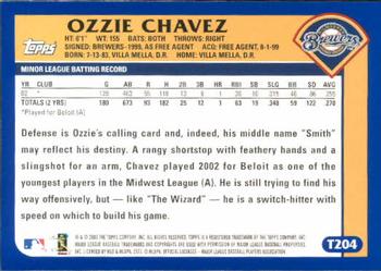 2003 Topps Traded & Rookies #T204 Ozzie Chavez Back