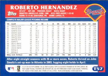 2003 Topps Traded & Rookies #T57 Roberto Hernandez Back