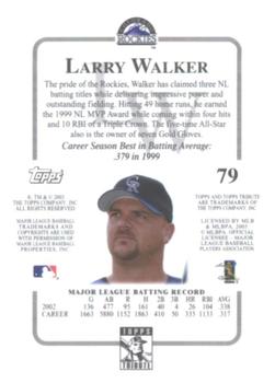 2003 Topps Tribute Contemporary #79 Larry Walker Back
