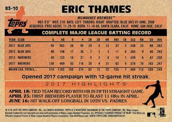 2018 Topps - 1983 Topps Baseball 35th Anniversary #83-10 Eric Thames Back