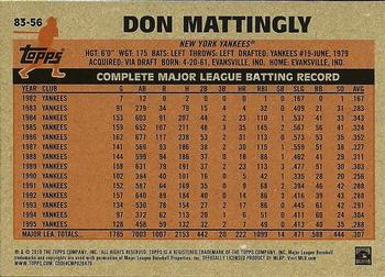 2018 Topps - 1983 Topps Baseball 35th Anniversary #83-56 Don Mattingly Back