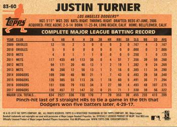 2018 Topps - 1983 Topps Baseball 35th Anniversary #83-60 Justin Turner Back