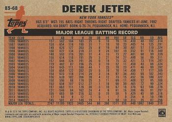 2018 Topps - 1983 Topps Baseball 35th Anniversary #83-68 Derek Jeter Back