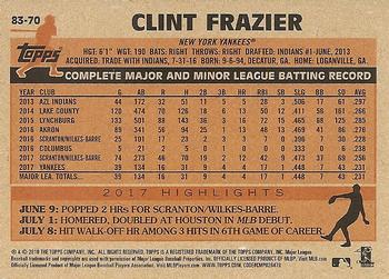 2018 Topps - 1983 Topps Baseball 35th Anniversary #83-70 Clint Frazier Back