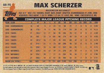 2018 Topps - 1983 Topps Baseball 35th Anniversary #83-75 Max Scherzer Back