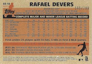 2018 Topps - 1983 Topps Baseball 35th Anniversary Black #83-14 Rafael Devers Back