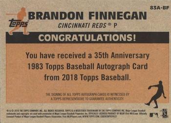 2018 Topps - 1983 Topps Baseball 35th Anniversary Autographs (Series One) #83A-BF Brandon Finnegan Back