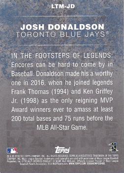 2018 Topps - Legends in the Making (Series 1) #LTM-JD Josh Donaldson Back