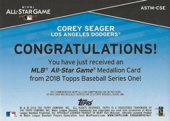 2018 Topps - MLB All-Star Game Manufactured Medallion Relics #ASTM-CSE Corey Seager Back
